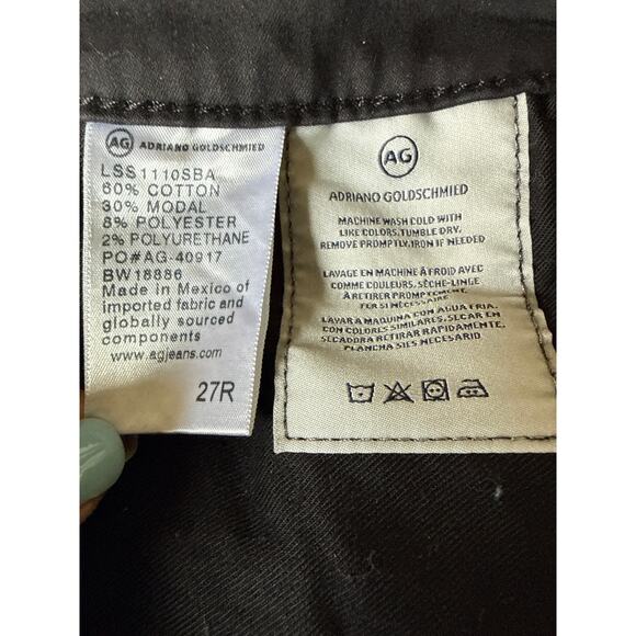 AG Adriano Goldschmied The Stilt Cigarette Leg Black Jeans Women’s Size 27R - Picture 12 of 12